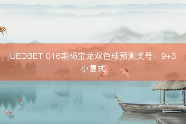 UEDBET 016期杨宝龙双色球预测奖号:9+3小复式