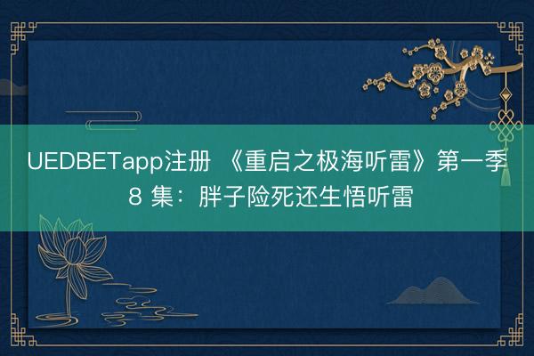 UEDBETapp注册 《重启之极海听雷》第一季 8 集:胖子险死还生悟听雷