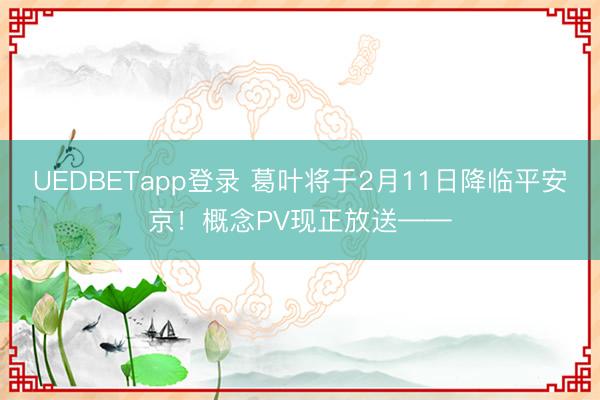 UEDBETapp登录 葛叶将于2月11日降临平安京！概念PV现正放送——