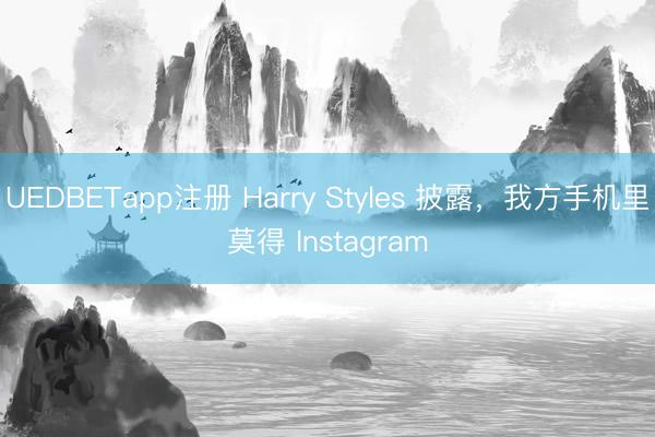 UEDBETapp注册 Harry Styles 披露，我方手机里莫得 Instagram