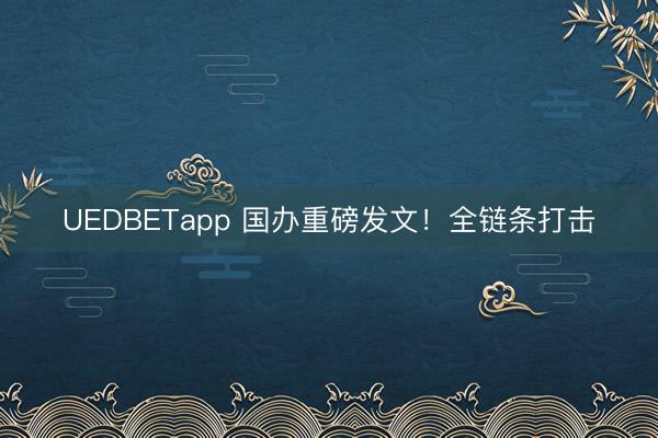 UEDBETapp 国办重磅发文！全链条打击