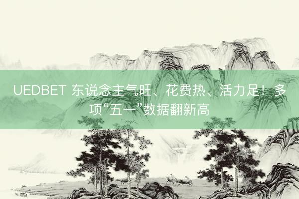UEDBET 东说念主气旺、花费热、活力足！多项“五一”数据翻新高